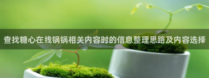 糖心入口：查找糖心在线锅锅相关内容时的信息整理思路及内容选择